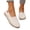 White, variant on Women's Casual Slip On Shoes Comfortable Flat Loafers Breathable Fabric Upper Woven Sole Lightweight Walking Flats