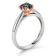 thumbnail image 3 of Gem Stone King 1.00 Ct Cushion Green Mystic Topaz 10K White Gold Engagement Ring with Rose Gold Prongs (Size 8), 3 of 4