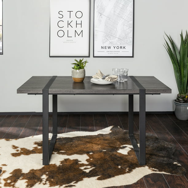 Woven Paths Urban Industrial Dining, Charcoal Dining Table