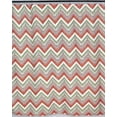 thumbnail image 4 of Serafina Home Paisley Chevron Fabric Shower Curtain: Contemporary Eclectic Design with Roller Ball Hooks, Orange Green White, 4 of 5