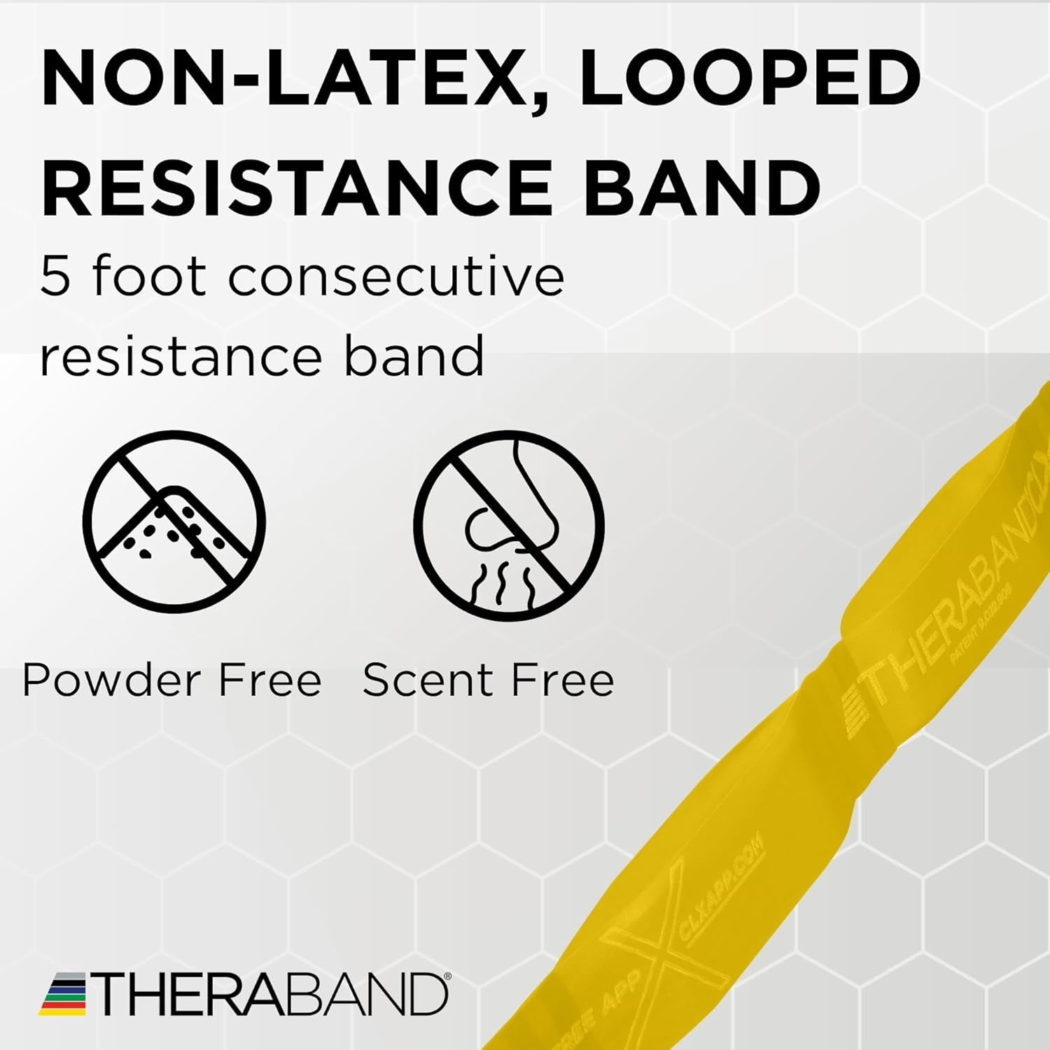 JJEAN-CLX Resistance Band with Loops, 5-Foot Non-Latex Exercise Band for Mobility, Rehab, Stretching & Home Workouts, Color-Coded Resistance Levels