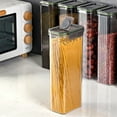 thumbnail image 1 of Recipiente hermético para cereales con tapa | Contenedor transparente apilable para almacenar alimentos, como harina, arroz y snacks | Organizador de cocina de plástico a prueba de fugas para, 1 of 9