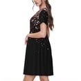 thumbnail image 2 of Lsque Rose Gold Glitter1 Print Women's Casual Dress T-Shirt Summer Short Sleeve Scoop Neck Swing Dresses, 2 of 6