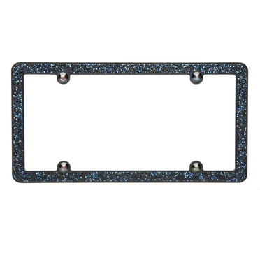 Auto Drive Black Iridescent Crushed Bling Metal License Plate Frame, 90205W
