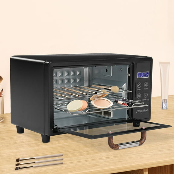 UV Light Nail Tool Cleaning Machine 10L/10.57QT Capacity Manicure Tool Cleaner Cabinet Multi-Functional Nail Cleaner Box Barber Tool Dry Heat Cabinet for Beauty Salons and Spas (Black)