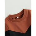 thumbnail image 6 of Newborn Baby Boy Clothes 3M 6M 12M 18M 24M 3Y Long Sleeve Contrast Color Sweatshirt Top with Pants Cute Toddler Fall Winter Outfits Set, 6 of 10