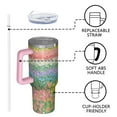 thumbnail image 4 of OBREWU Pioneer Flower Tumbler with Handle and Lid,Pioneer Flower 40oz Double Wall Vacuum Insulated Tumbler,Cups Gift for Women and Men, 4 of 7