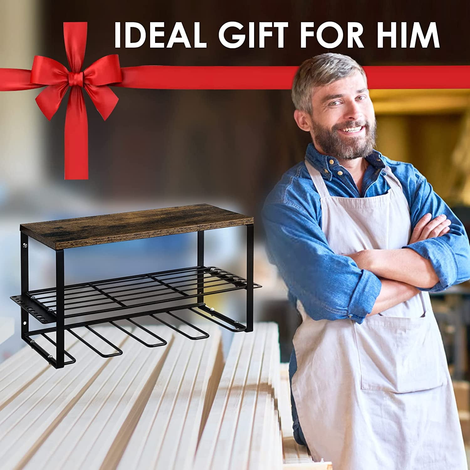 Wall Mounted Power Tool Organizer, Garage Drill Holder Storage Rack
