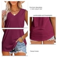 thumbnail image 4 of Camisetas sin mangas con cuello en V, chalecos casuales sin mangas con cuello en V, camisetas sin mangas cómodas de verano para mujer, camisetas sin mangas sólidas de rendimiento, 4 of 5