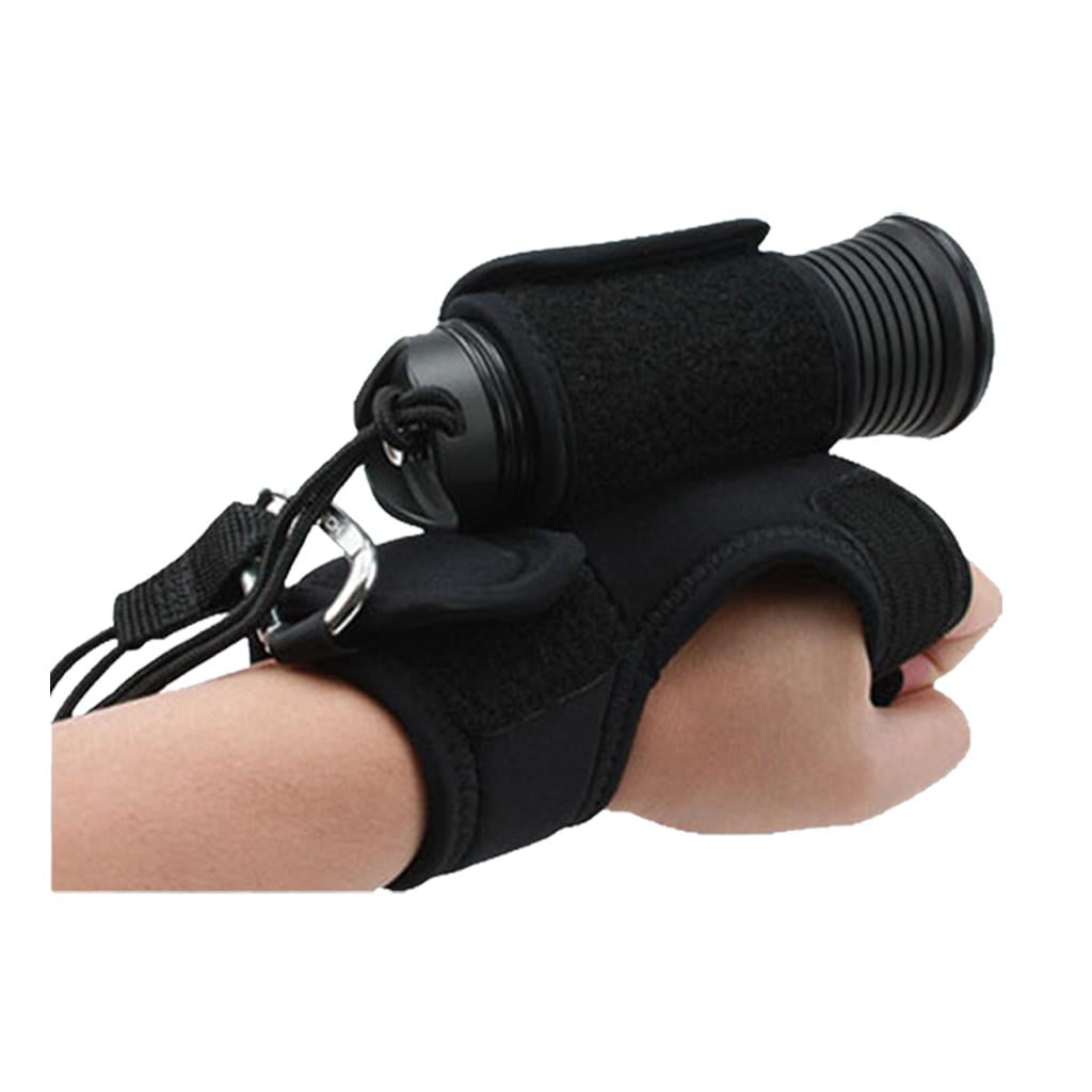 Grey Hand Free Light Holder Holster Glove for Scuba Diving Torch Flashlight 