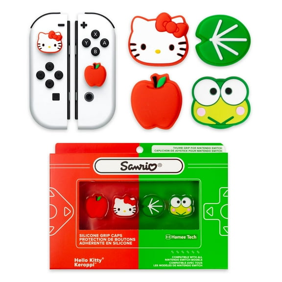 Hamee Hello Kitty and Friends Thumb Grips Compatible with Nintendo Switch OLED/Switch Lite, Character Joystick Grip Cover Caps – Hello Kitty and Keroppi