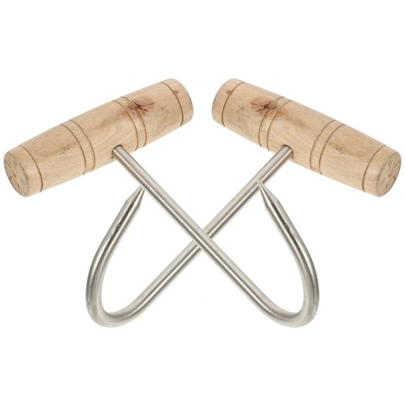 2 Pcs Butcher Hook Hooks Butchering Meat Shaped Beef Picnic Barbecue Turner for Hanging Shop
