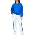 thumbnail image 5 of Unisex Kids' Casual Tracksuit Set - Blue, 100% Polyester, Machine Washable, Size 110-160, Crew Neck Top & Elastic Waist Jogger Pants,Size 5-6T, 5 of 5