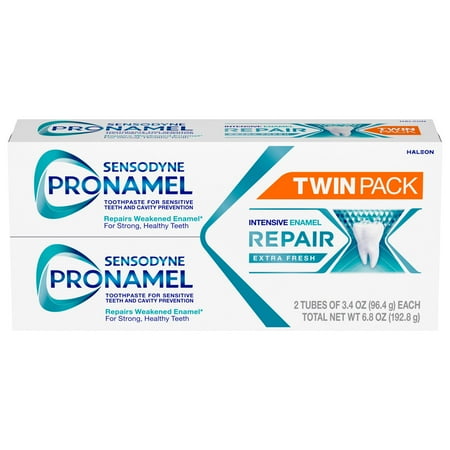 Sensodyne Pronamel Intensive Enamel Repair Toothpaste for Sensitive Teeth and Cavity Protection - 3.4 Oz x 2, Extra Fresh