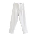thumbnail image 1 of Pantalones TRAF para mujer, pantalones negros Beige de cintura alta para mujer, ropa de oficina, ropa de calle, pantalones Y2k, pantalones de moda para mujer primavera 2022 Tan Jianjun unisex, 1 of 2