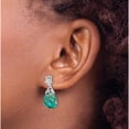 thumbnail image 3 of Sterling Silver Rhodium-Plated With Reconstituted Turquoise Dangle Earrings (23.5 X 10.35) Made In Thailand qe13921, 3 of 5