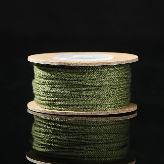 Nvzi Twisted Cord Rope Decorative Cord Trim Rope for Crafts-1.2mm,2pcs,Army Green