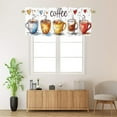 thumbnail image 2 of Coffee Valance Rod Pocket Window Curtain for Kitchen Coffee Theme Tea Cup Love Heart Window Treatment Valance Curtains for Bathroom 54 by 18 in, 1 Panel, 2 of 6