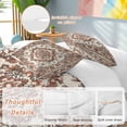 thumbnail image 3 of Burnt Orange Boho Bedding 3 Piece Duvet Cover Set Queen Size, Modern Ethnic Geometric Southwestern Soft Microfiber Comforter Cover with Zipper Closure & Pillowcases, FadeResistant Quilt Cover, 3 of 9