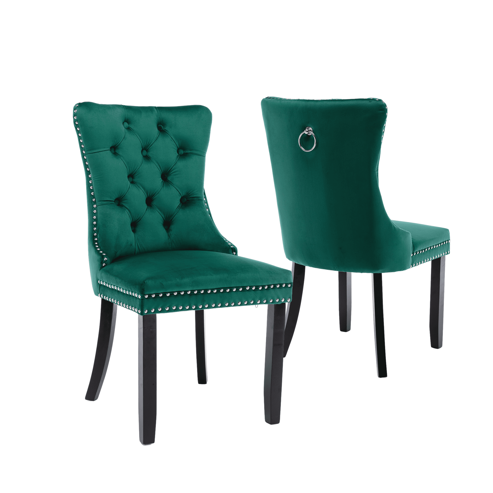 Elegant Button Tufted Dining Chairs, Highend Velvet Upholstered Dining