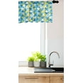 thumbnail image 2 of Ambesonne Geometric Valance Pack of 2, Abstract Squares Dots, 42"X18", Yellow Turquoise, 2 of 3