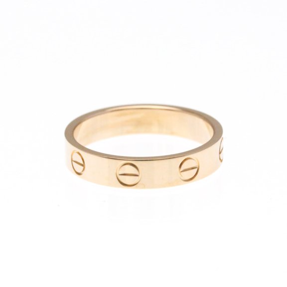 Pre-Owned Cartier Mini Love Ring Pink Gold (18K) Fashion No Stone Band Ring Pink Gold (Good)
