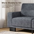 thumbnail image 4 of Asofer 89" Modern Chenille Sofa Couch, 3-Seater Upholstered Settee with  Pillows &Pockets for Small Spaces, Apartment,Dark Gray, 4 of 11