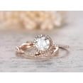 thumbnail image 3 of Art deco 1.50 Carat Halo Moissanite & Moissanite Wedding Ring Set with 18k Gold Plating, 3 of 6