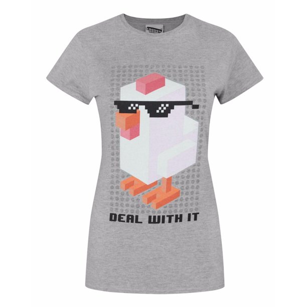Crossy Road Womens/Ladies Official Deal With It T-Shirt (Gris claro)