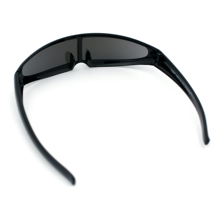 Futuristic Space Alien Cyclops Sunglasses - Colored Mirror Mono Lens Wrap Shield For Costume Parties