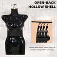 thumbnail image 5 of CL.HPAHKL 4-Packs Female Mannequin Torso, 27 Inch Half Body Mannequin Female Plastic Hanging Mannequin with Metal Hook Female Dress Form Holloew Back for Clothing, Accessories, Shirt Display, Black, 5 of 7