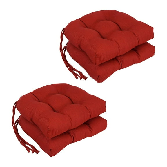 Blazing Needles 16-inch Premium Olefin Tufted Outdoor Chair Cushions (Set of 4)