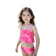 thumbnail image 5 of Girls Swimsuit Summer Colorful Fish Scale Ruffles Tops Briefs Fish Tail Split Swimsuits Set Girls Bathing Suit Hot Pink 12-13Y, 5 of 5