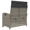 thumbnail image 3 of vidaXL Reclining Garden Bench with Cushions Grey Poly Rattan, 3 of 5
