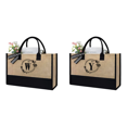 thumbnail image 1 of Bolso Tote Mujer Yute Letra W Gran Capacidad Playa Verano para Regalos de Cumpleaños, 1 of 3