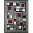 thumbnail image 2 of Handcraft Rugs Red Lava/Silver/Gray Abstract Geometric Modern Squares Pattern Area Rug, 2 of 12