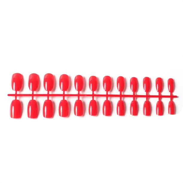 Vogacara 24 piezas de uñas postizas de ataúd resistentes a los arañazos de bailarina corta coloridas uñas acrílicas artificiales de color sólido DIY Juegos de manicura 17 rojo brillante Vogacara CE011412-17