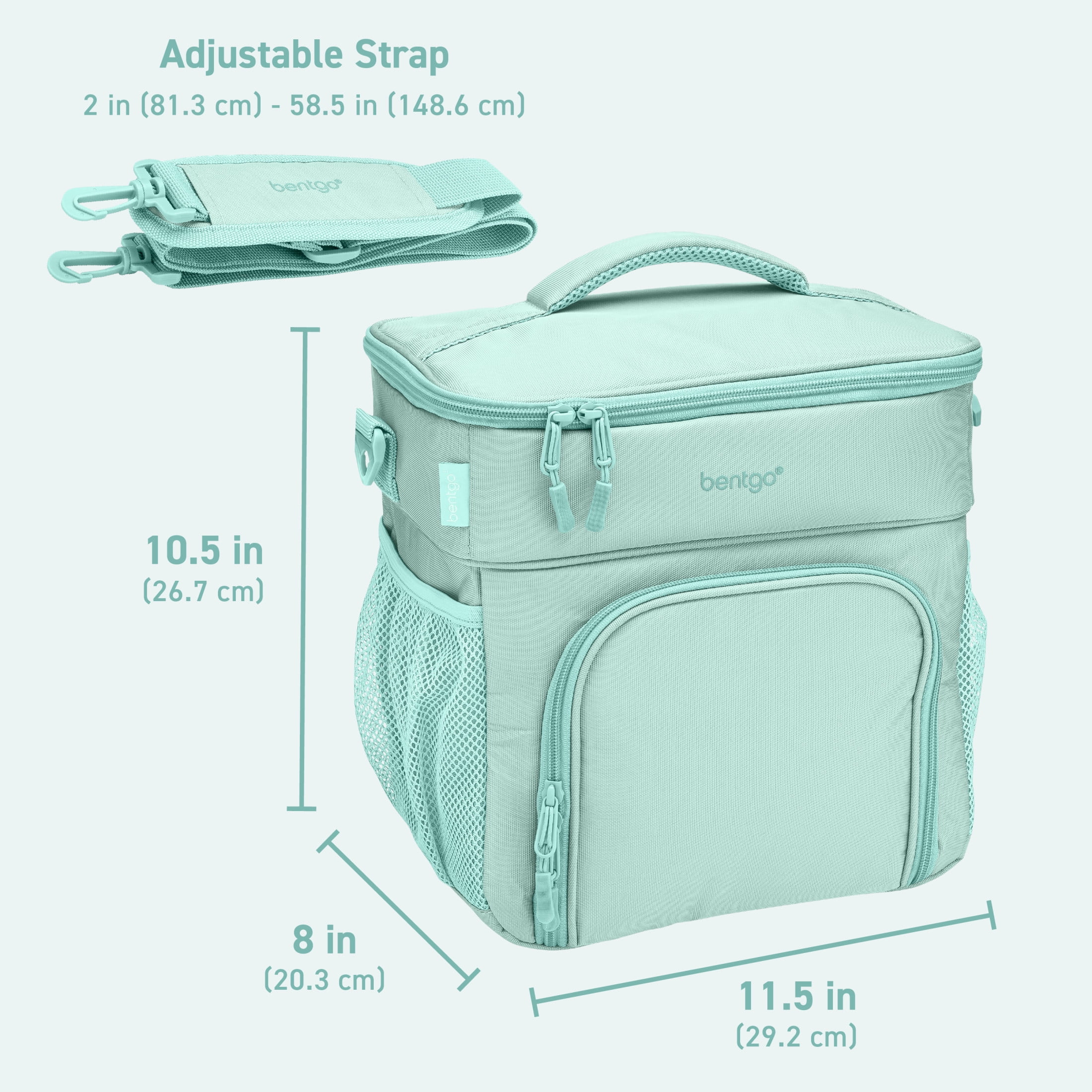 Bentgo Prep Deluxe Multimeal Bag - Premium Insulation with Water-Resistant Exterior & Interior, Holds 5 Meals, Keeps Meals Warm or Cool for up to 8 Hrs - Great for All Day Meal Prep (Coastal Aqua)