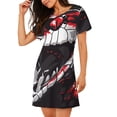 thumbnail image 2 of Bingfone Fierce Red Viper Graphic Art Nightgowns for Women Sleep Shirts Short Sleeve Nightshirt Pullover Nightdress Soft Sleepwear, 2 of 6