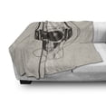 thumbnail image 3 of Music Soft Flannel Fleece Throw Blanket, Sketched Illustration of Grungy Retro Skull with Headphones Sunglasses, Cozy Plush for Indoor and Outdoor Use, 50" x 70", Charcoal Grey Eggshell, by Ambesonne, 3 of 6