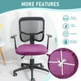 thumbnail image 4 of Velvet Office Chair Seat Covers, Stretch Office Chair Cover Washable Dining Chair Seat Covers Computer Office Chair Covers Non Slip-Black-Chair Seat Covers, 4 of 8