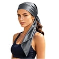 thumbnail image 7 of Fewfanhot Women Satin Square Head Scarf Pre Tied Bandana Silky Hair Wrap Turban Head Cover, 7 of 7