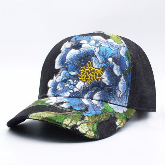 Tilgomedal Peony EMB Snapback Hat for Men Women Dad Baseball A frame Cap