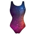 thumbnail image 2 of Colorful Galaxy Swimsuit Sexy Stars and Nebula One Piece Swimwear Push Up Swimsuits Kawaii Fitness Beach Outfits, 2 of 7
