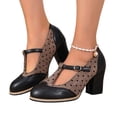 thumbnail image 4 of Viluyesy Women's Mary Jane Pumps Chunky Heel T Strap Block Heel Slip On Comfortable Dress Casual Work Shoes Black Size 6, 4 of 9