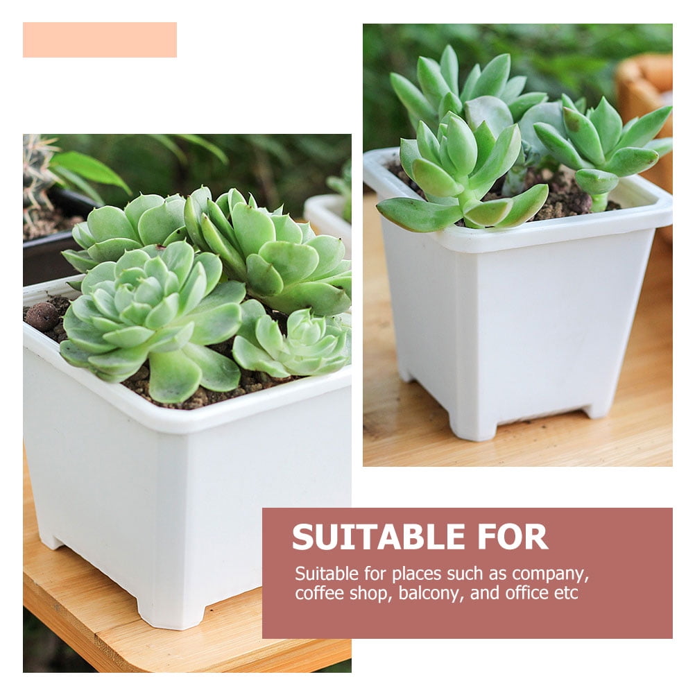 YSNOOWE Sturdy Plastic Planter - Minimalist Flower Pots for Indoor Use 18Pcs