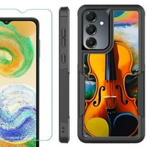 Heavy Duty Dual Layer Hybrid Phone Case for Samsung Galaxy S24 FE 5G with Tempered Glass Screen Protector, by OneToughShield - Violin