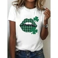 thumbnail image 1 of Camiseta estampada 100 % algodón para mujer, de manga corta y cuello redondo, ideal para uso diario y para el tiempo libre., 1 of 5