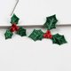 thumbnail image 2 of 100 piezas Mini Triple Leaf Holly Berries Adornos para arreglo de corona navideña navideña Regalo, 2 of 5