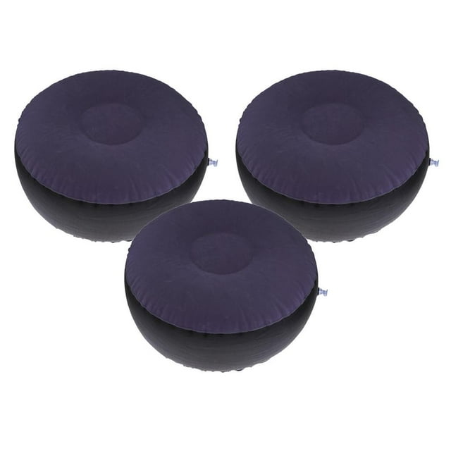 S SERENABLE 3x Inflatable Stool Beach Camping Leisure Air Chair Footstool Foldable 62x32cm